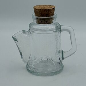WMF Clear Hammered Glass Nut or Candy Container with Cork Stopper and Handle